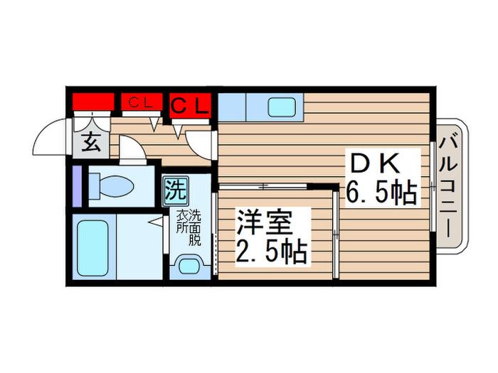 メゾン柏洋(1DK/2階)の間取り写真