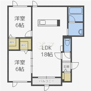 リアンII(2LDK/1階)の間取り写真