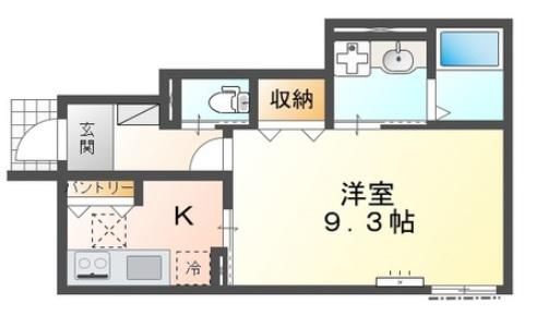 LUXE MAYA(1K/1階)の間取り写真