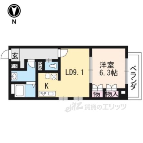 メゾントアン(1LDK/5階)の間取り写真
