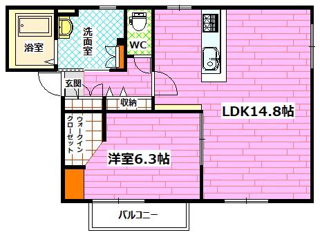アンシャンテ(1LDK/1階)の間取り写真