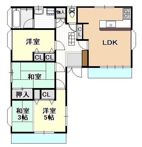 デュオテラス嵐山(3LDK/2階)の間取り写真