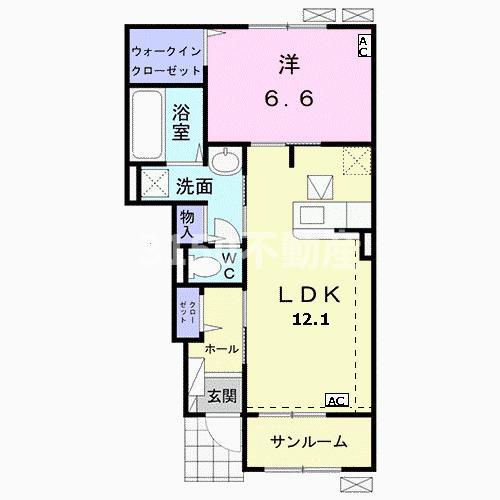 トゥモロー III(1LDK/1階)の間取り写真