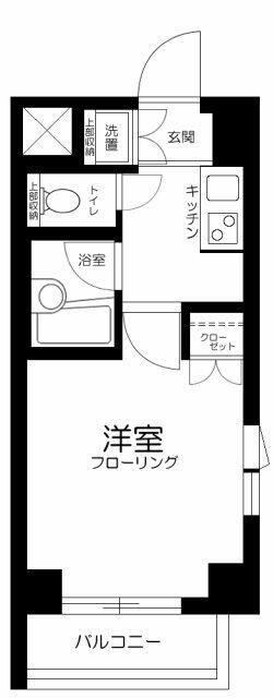 ルーブル鷺宮弐番館(1K/6階)の間取り写真