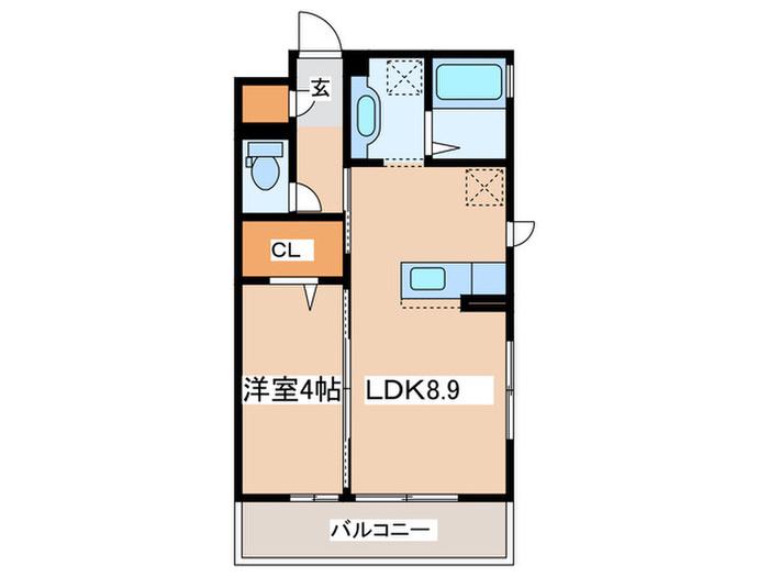 ウェールス久地(1LDK/2階)の間取り写真