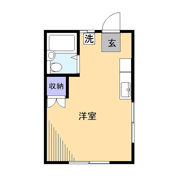 鳳ハイツ(ワンルーム/1階)の間取り写真