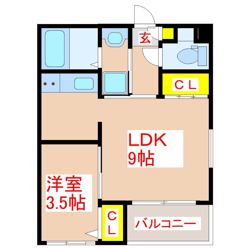 G/STAIR(1LDK/3階)の間取り写真