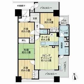 サーパス藤崎参道(4LDK/4階)の間取り写真
