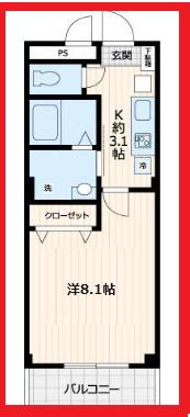 セブンアベニュー江北(1K/2階)の間取り写真