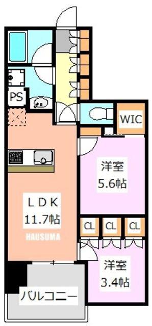 ブランシエスタ王子(2LDK/6階)の間取り写真