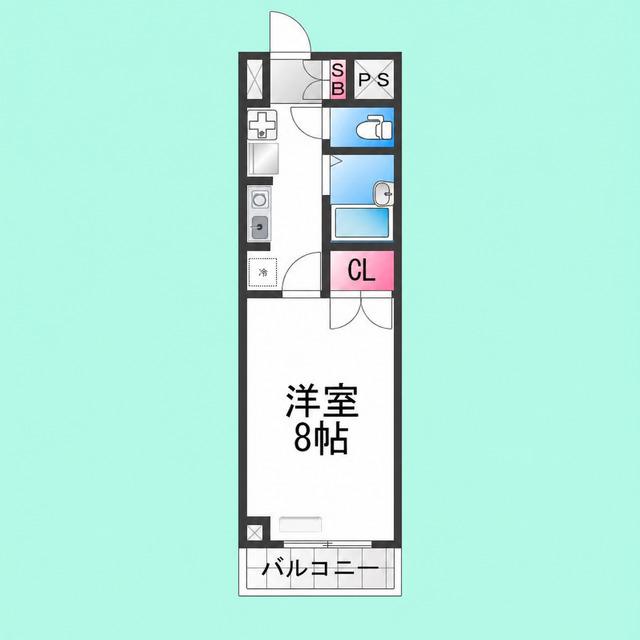 ヒストリカル堺(1K/3階)の間取り写真