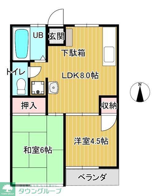 コーポ司(2DK/1階)の間取り写真
