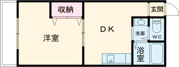 メイプルハイツ(1DK/2階)の間取り写真