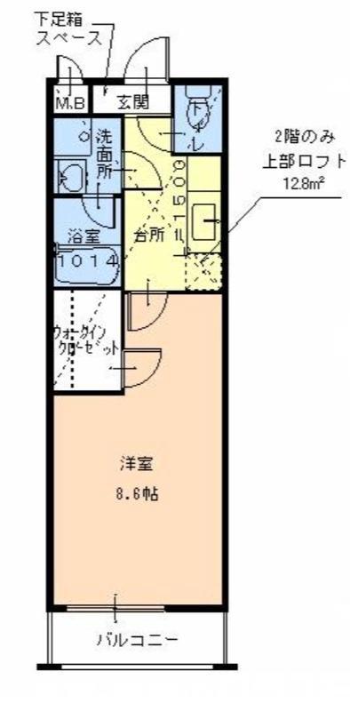 フジパレス北清水町I番館(1K/2階)の間取り写真