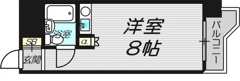 ローラン南森町(ワンルーム/8階)の間取り写真