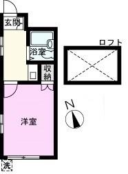 クロノス八木崎(1K/1階)の間取り写真