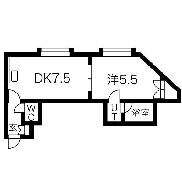 メゾンドカミュ(1DK/3階)の間取り写真