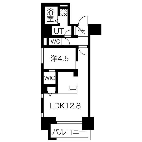ザ・レジデンスパーク久屋大通(1LDK/3階)の間取り写真