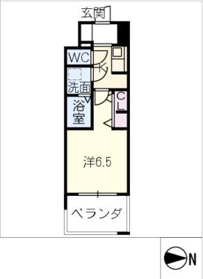CREST TAPP 平安通(1K/12階)の間取り写真