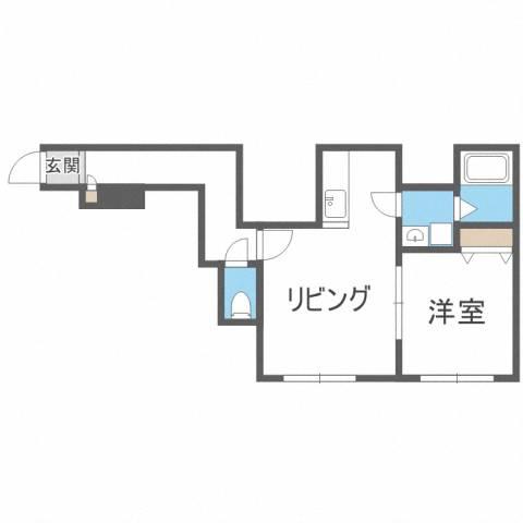 F-STAGE麻生(1LDK/2階)の間取り写真
