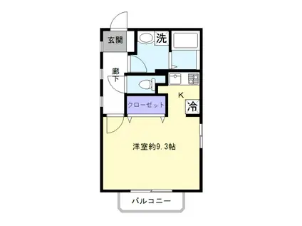めぞん・ど・めーる(1K/3階)の間取り写真