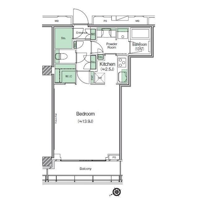 SHIBUYACAST. APARTMENT(ワンルーム/16階)の間取り写真