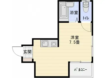 ブランビエント(ワンルーム/4階)の間取り写真