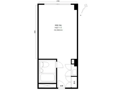 六本木ユニハウス(ワンルーム/3階)の間取り写真