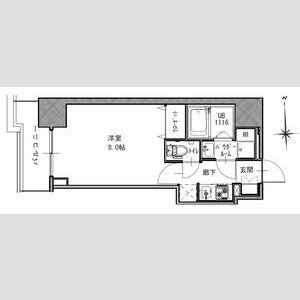 S-RESIDENCE谷町五丁目(1K/5階)の間取り写真