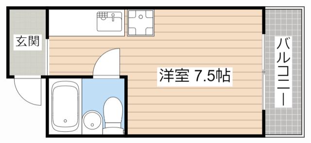 シャトレービル(ワンルーム/3階)の間取り写真