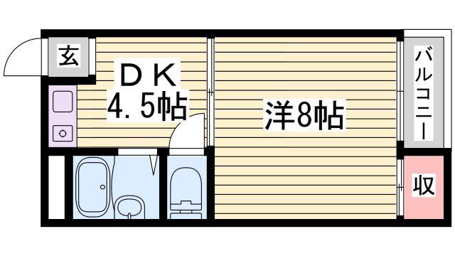 BWビル17(1DK/2階)の間取り写真