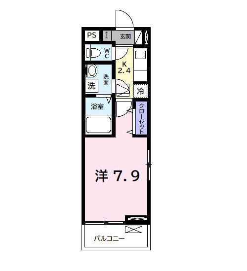風みどりの家(1K/1階)の間取り写真