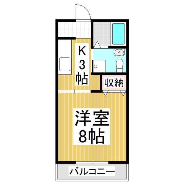 ファインビュー(1K/3階)の間取り写真