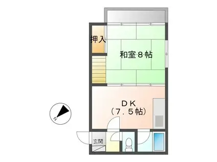 レディースマンション山代(1DK/2階)の間取り写真