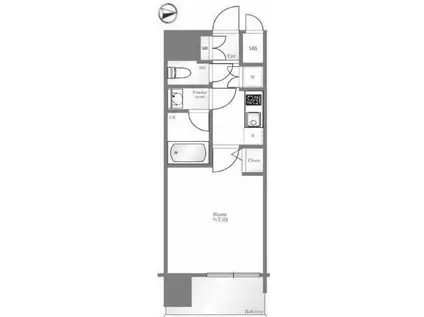 エグゼ難波南V(1K/5階)の間取り写真