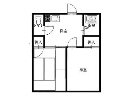 ブラボー50 6(2DK/1階)の間取り写真