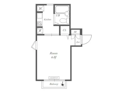 ル・スチュディオヨシ(1K/2階)の間取り写真