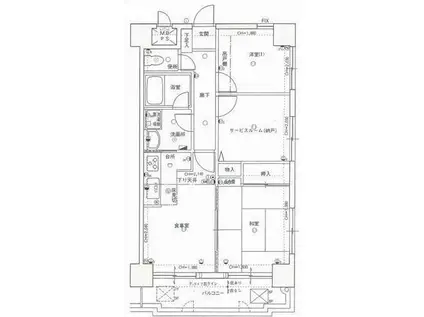 ライオンズマンション米子東町(3DK/9階)の間取り写真
