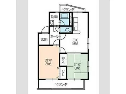 こぐま館(2DK/3階)の間取り写真