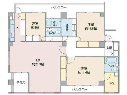 コンソロールⅠ(3LDK/1階)の間取り写真