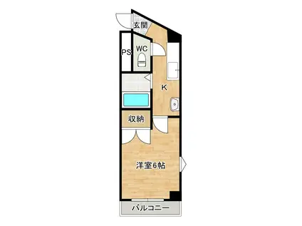 ビブレ城野(1K/7階)の間取り写真