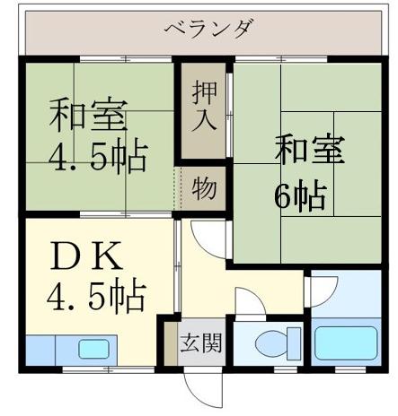 メゾン山光(2DK/2階)の間取り写真