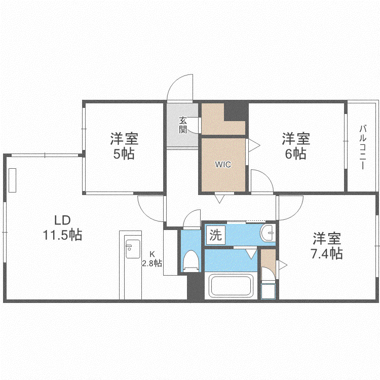 山の手シティステラ(3LDK/4階)の間取り写真