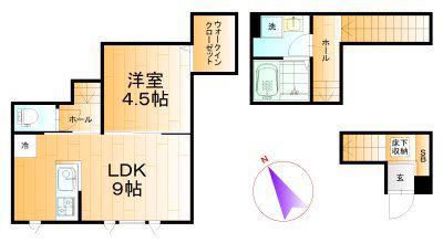 黒壁クレスタ(1LDK/2階)の間取り写真