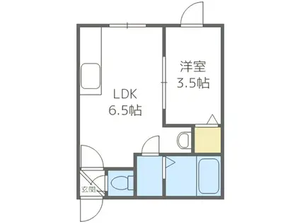 エルムN23 A(1LDK/2階)の間取り写真