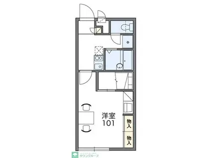 レオパレスサザンウッド(1K/1階)の間取り写真