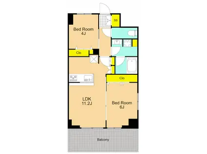 IRIS南大井(2LDK/4階)の間取り写真