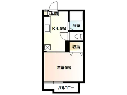 サンシティ中央林間(1K/2階)の間取り写真
