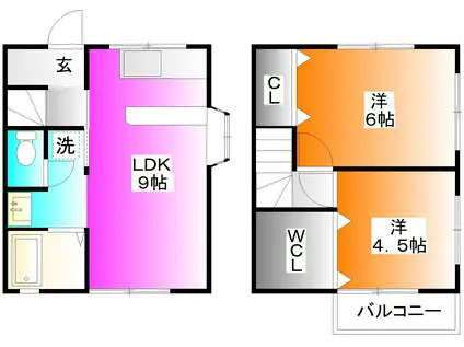 テラスハウスSK(2LDK/1階)の間取り写真