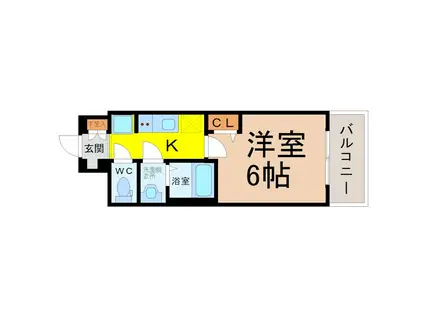 プレサンス新栄ユリシス(1K/12階)の間取り写真